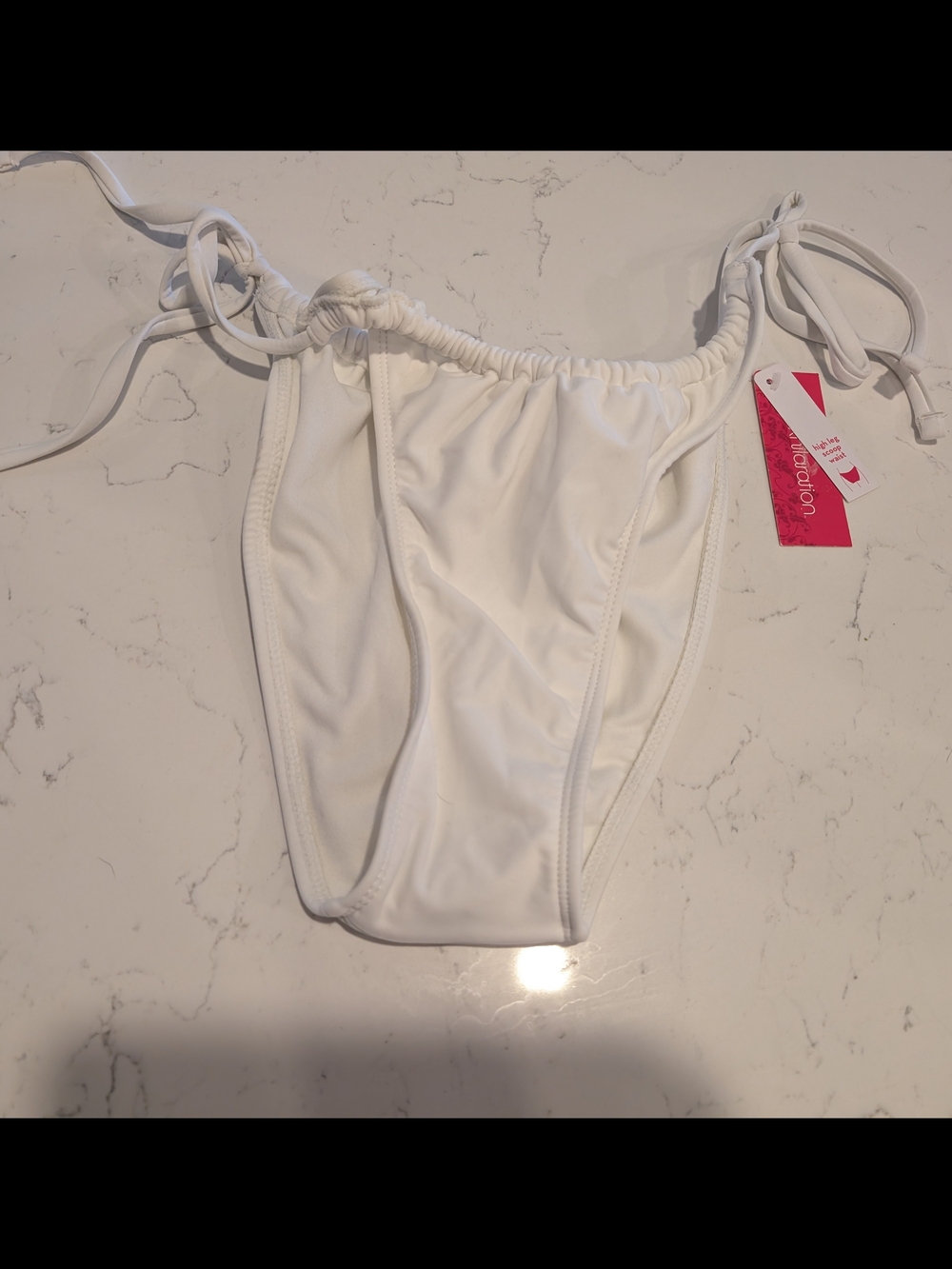 Xhilaration White Ruched Side-Tie Bikini Bottom